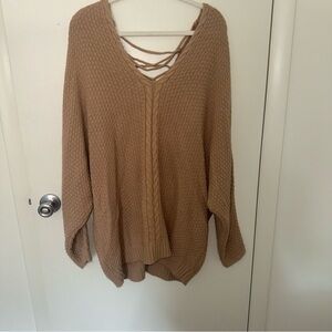 Beige Fashion Nova Oversized Sweater - 2XL